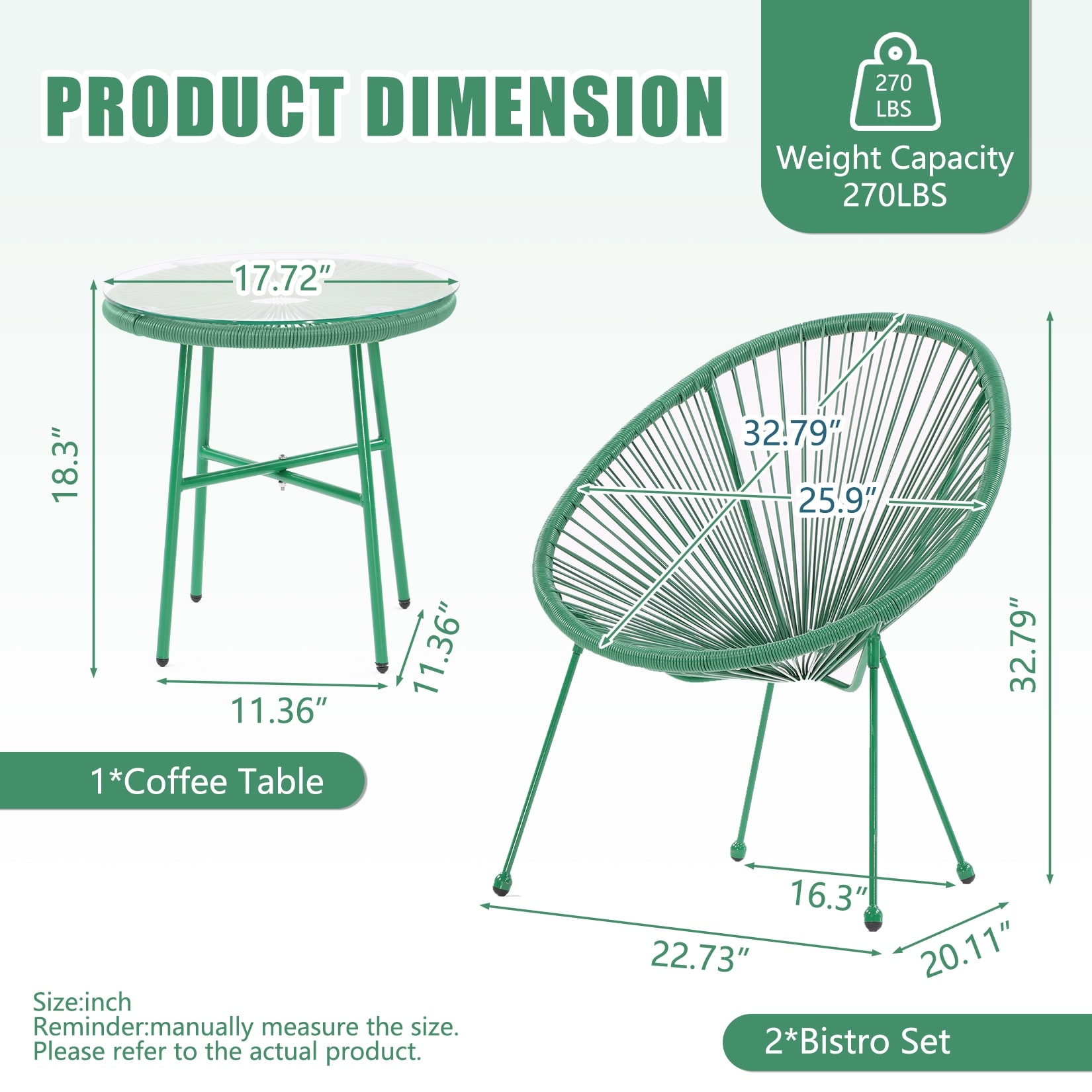 All-Weather Chair & Table Set, Oval Papasan Chairs and Glass Top Table