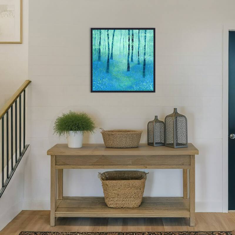 Bluebell Woodland by Nic Squirrell Framed Canvas Wall Art Print