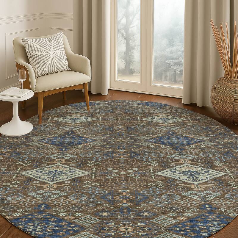 Machine Washable Indoor/ Outdoor Global Flory Chantille Rug