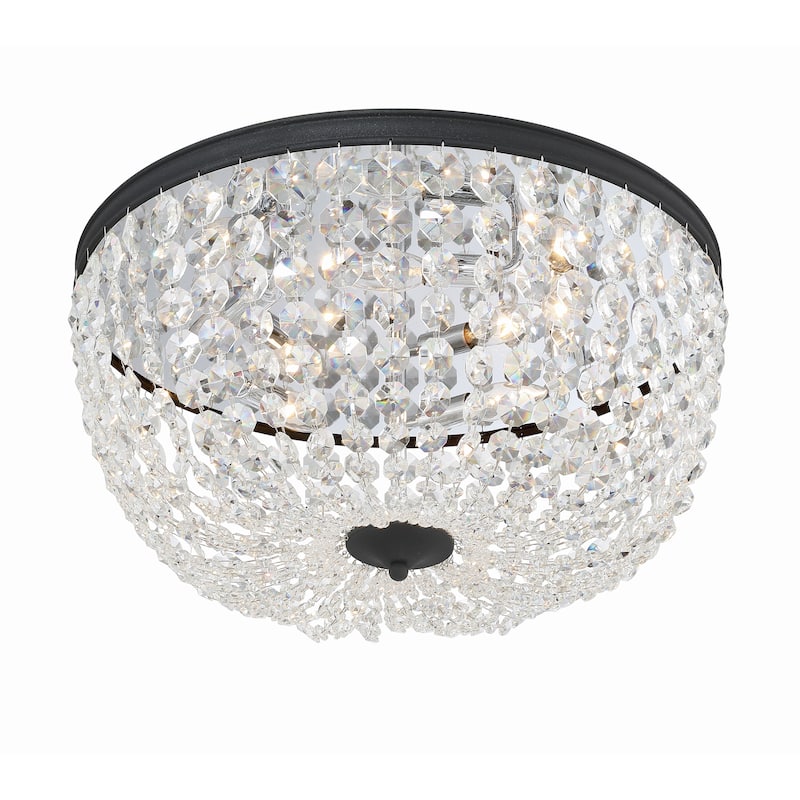 Nola 5 Light Black Forged Ceiling Mount - 20"W x 10"H