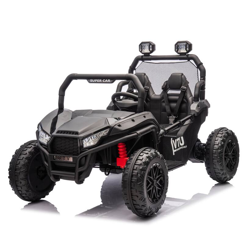 24V Kids UTV Ride-On Car with 400W Power, Four-Wheel Suspension, Bluetooth, and Remote Control.