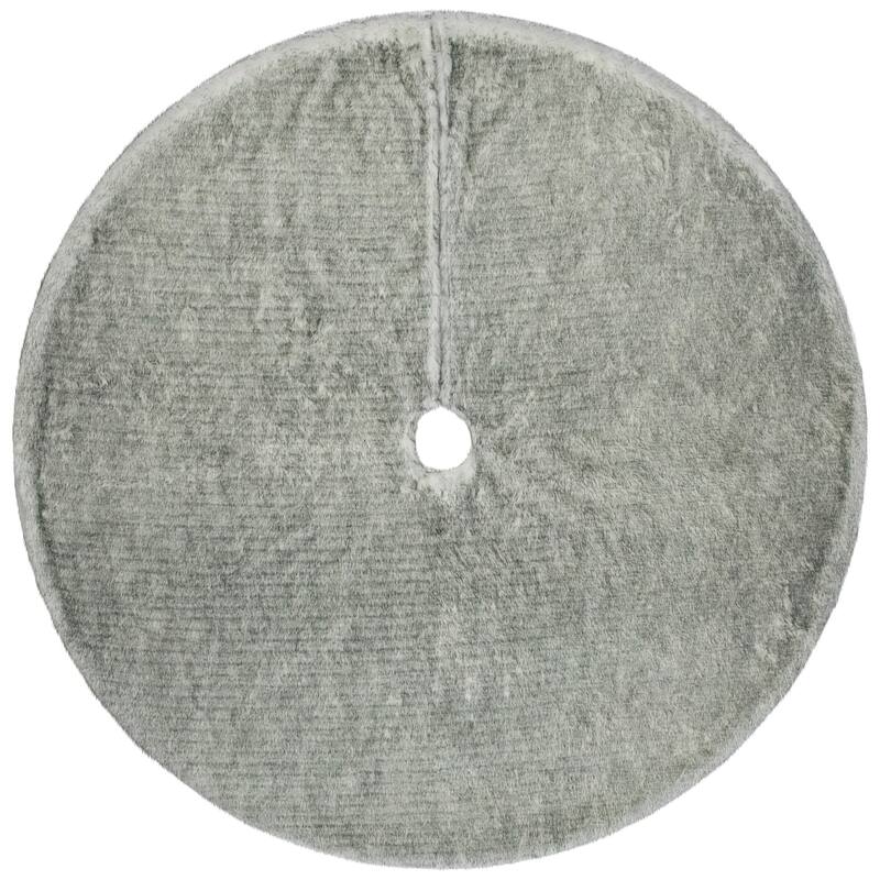 Silver Fox Faux Fur Christmas Tree Skirt - 48"