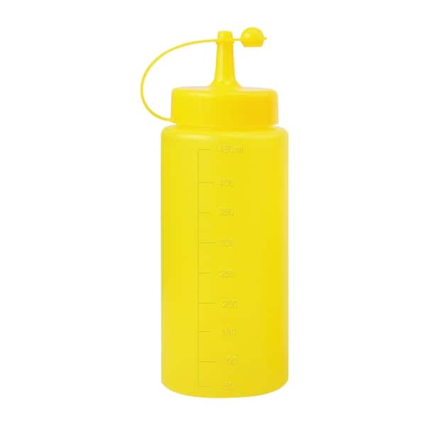 Plastic 16 oz Condiment Squeeze Bottles with Cap Olive Oil Dispenser - Yellow