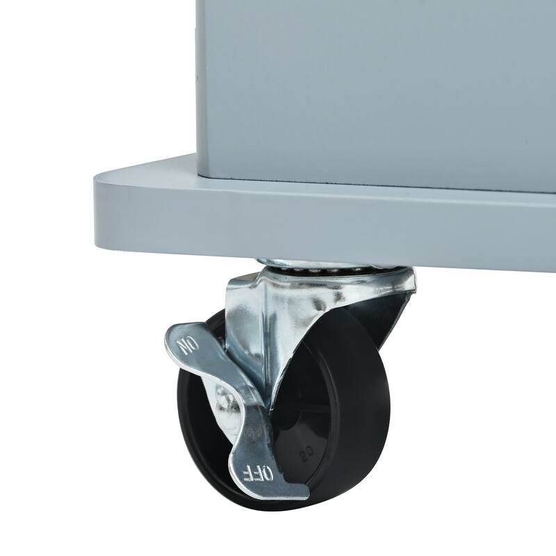 39.80'' Rubber wood Kitchen Island with Power Outlet, Drop Leaf, Adjustable Shelf and 2 Drawers - 39.8'' x 29.33'' x 33.7''