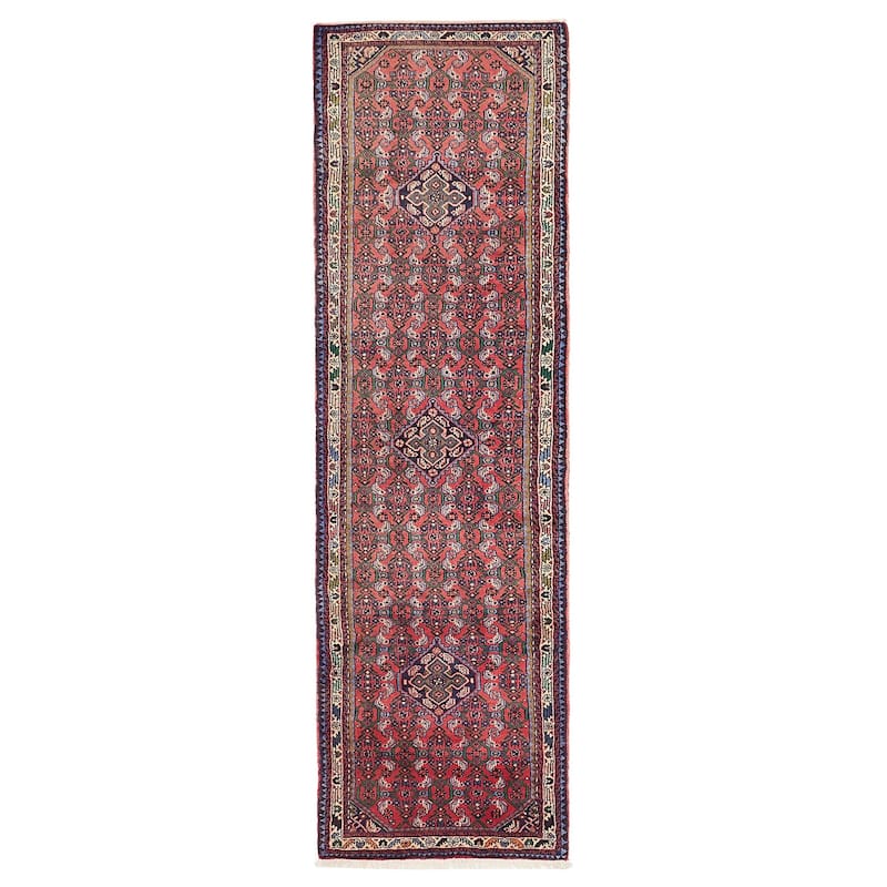 ECARPETGALLERY Hand-knotted Andelz Red Wool Rug - 2'11 x 9'8