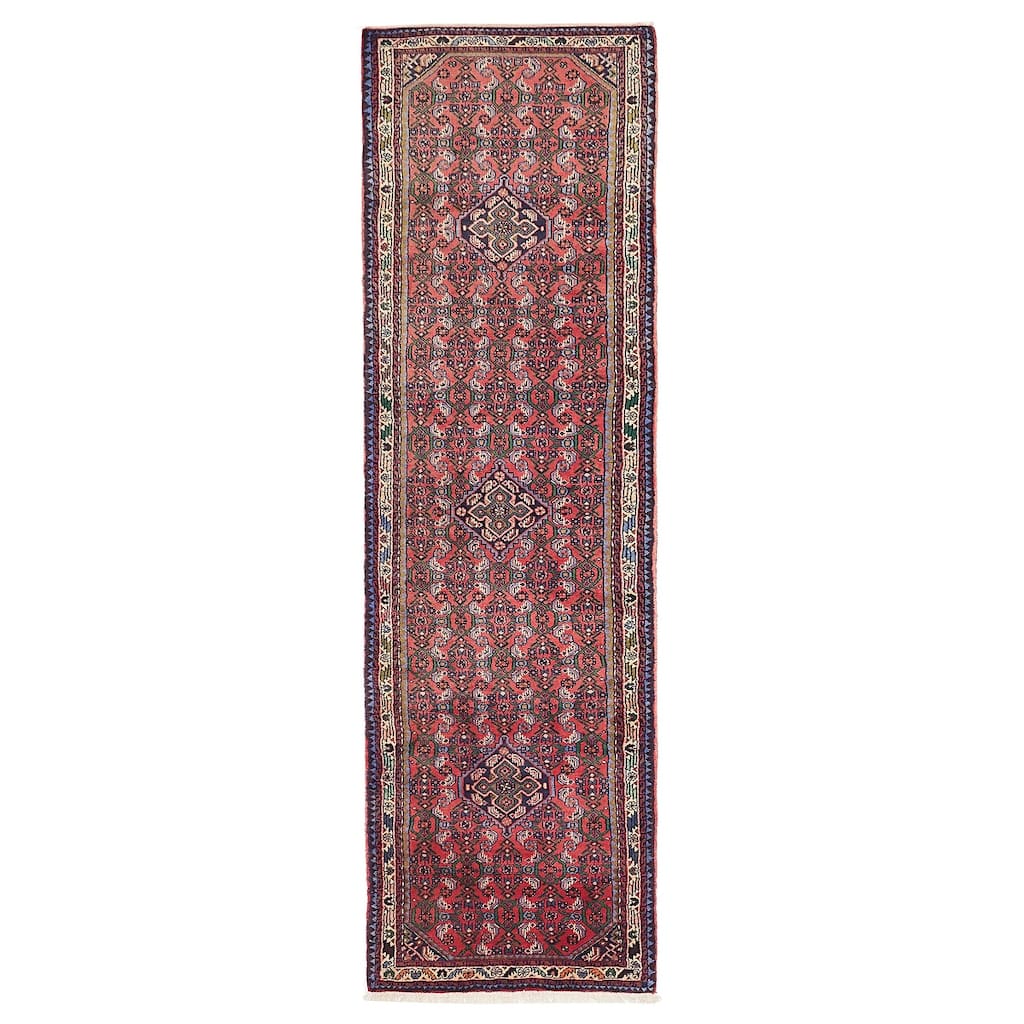 ECARPETGALLERY Hand-knotted Andelz Red Wool Rug - 2'11 x 9'8