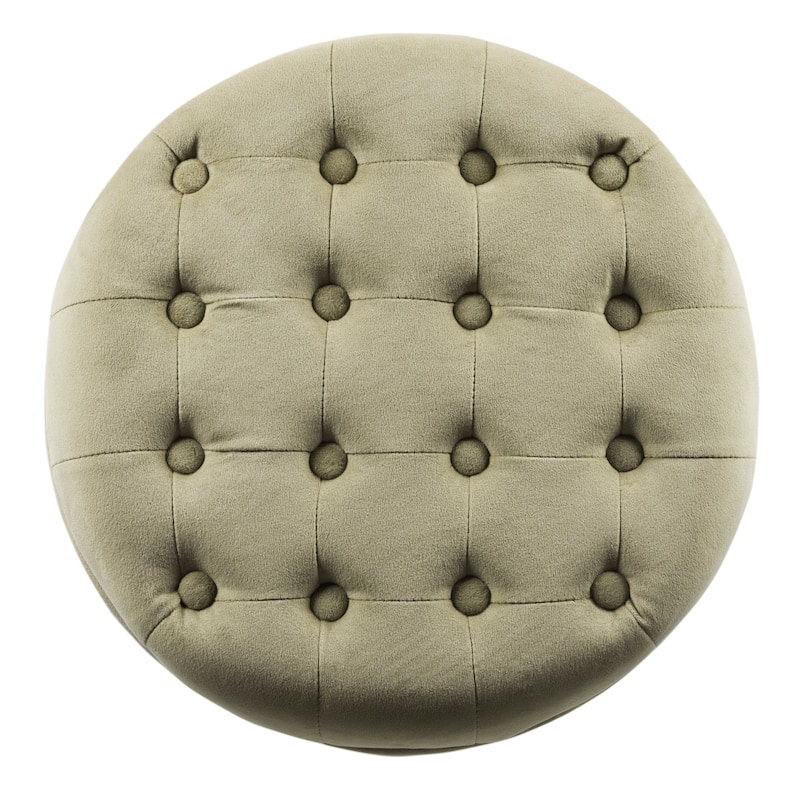 Carson Carrington Hare Large Round Button-tufted Storage Ottoman