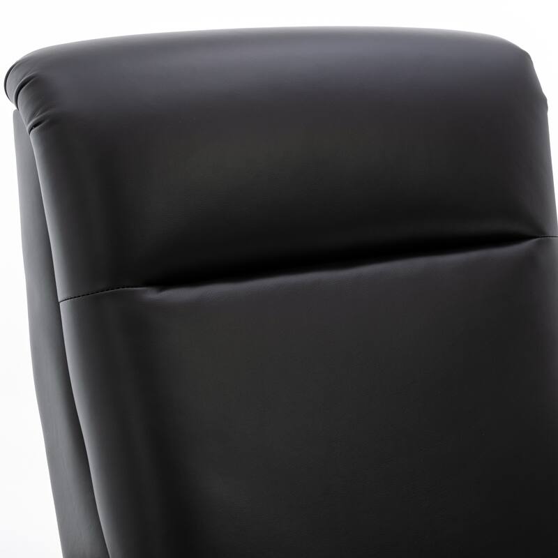 Fordham Top Grain Leather Wood Arm Push Back Recliner by Greyson Living