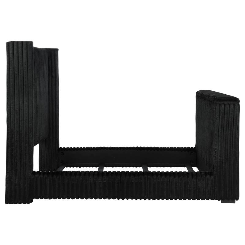 Centergrove Upholstered Wingback TV Bed Black