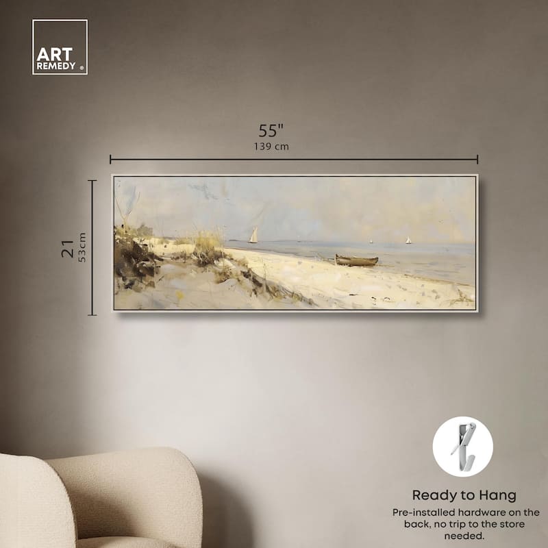 By the Sea Panoramic Canvas by Art Remedy
