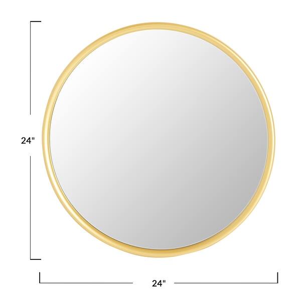 Round Metal Wall Mirror, Gold Finish