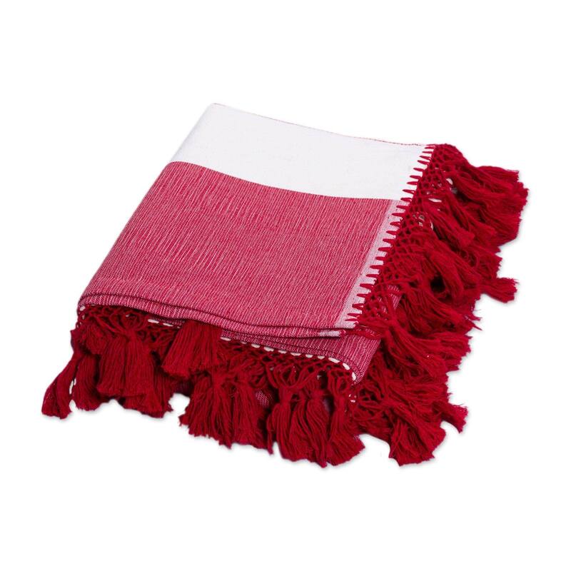 Handmade Sweet Oaxaca (twin) Zapotec cotton bedspread (Mexico)