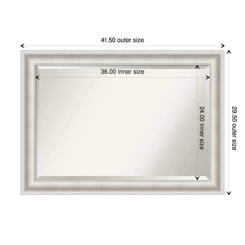 Beveled Wall Mirror - Parlor Black Frame - 41.5 x 29.5-inch - Parlor White