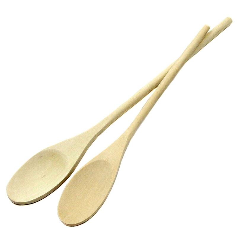 Chef Craft 2pc Solid Maple 12" & 14" Long Wooden Kitchen Mixing Spoon Set - 3 Sets