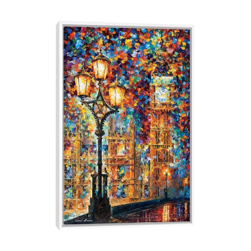iCanvas "London's Dreams" by Leonid Afremov Framed Canvas Print - White - 40x26