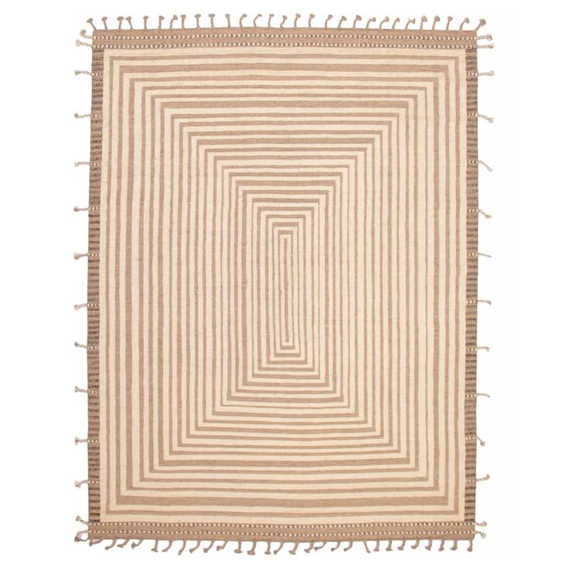 ECARPETGALLERY Hand-knotted Tangier Cream Wool Rug - 9'0 x 11'10 - Cream - 9'0 x 11'10