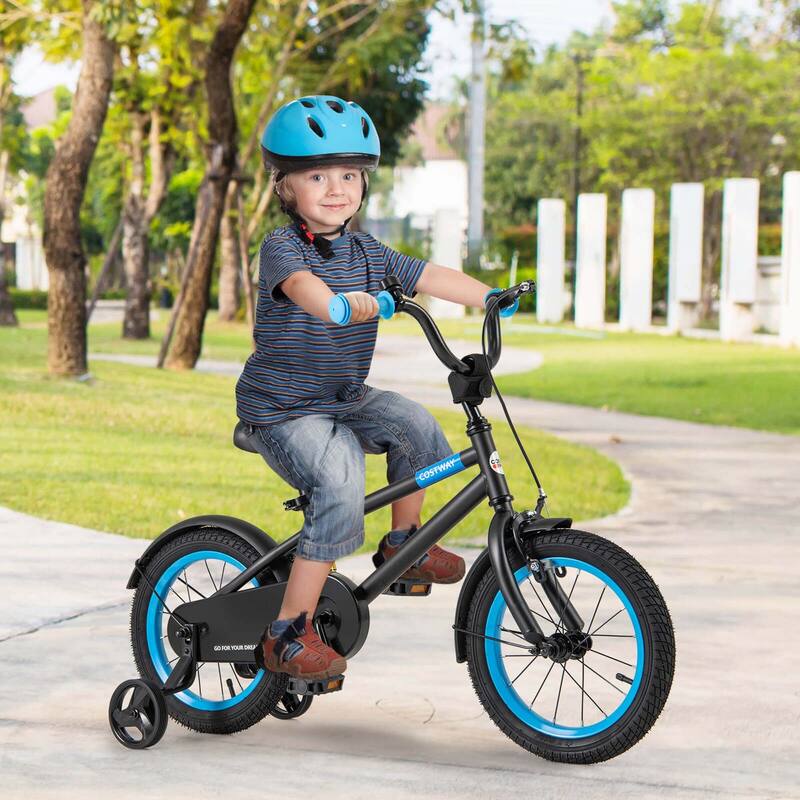 Costway 14" Kids Bike with Adjustable Saddle Handlebar Removable