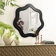 preview thumbnail 3 of 11, Glitzhome 33.5"D Modern Black Tripled Wood Frame Wavy Wall Mirror