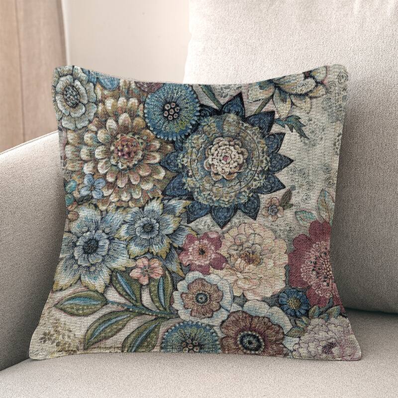 Boho Bouquet Indoor Woven Decorative Pillow