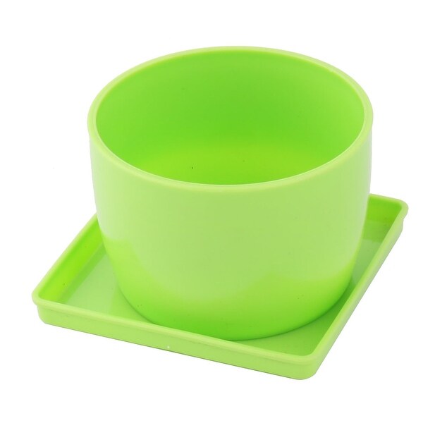 Restaurant Corner Plastic Aloes Rose Plant Flower Grass Pot Tray Holder Green
