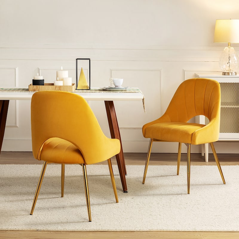 Ignaz Comfortable Modern Upholstered Dining Chair with Hollowed-out Back Set of 2 by HULALA HOME