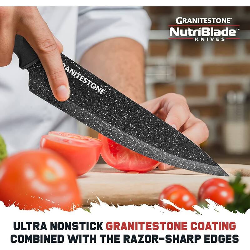 Granitestone Nutri Blade 12 Piece High-Grade Stainless Steel Nonstick Professional Knife Set