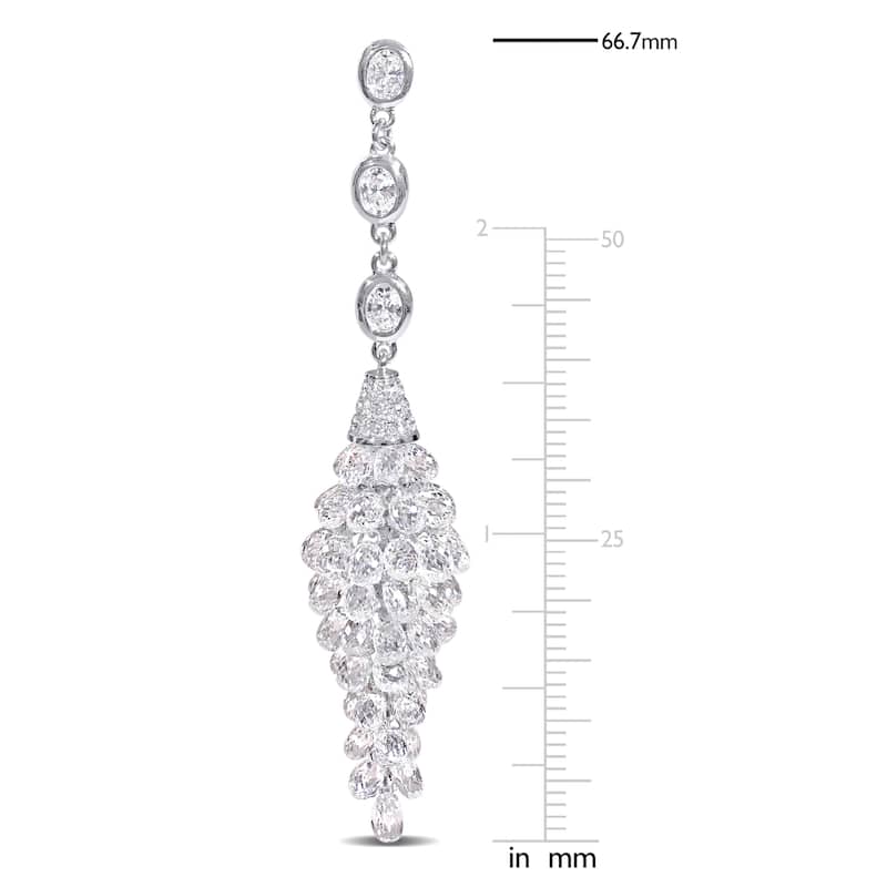 Miadora 32 1/5ct TDW Diamond Chandelier Beaded Earrings in 18k White Gold
