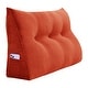preview thumbnail 84 of 182, WOWMAX Large Reading Wedge Headboard Pillow for Bed Rest Back Support Twin - Polyester Orange