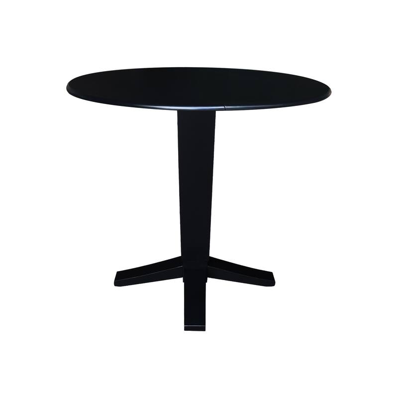 42 in Solid Wood Round Dual Drop Leaf Pedestal Counter Height Dining Table