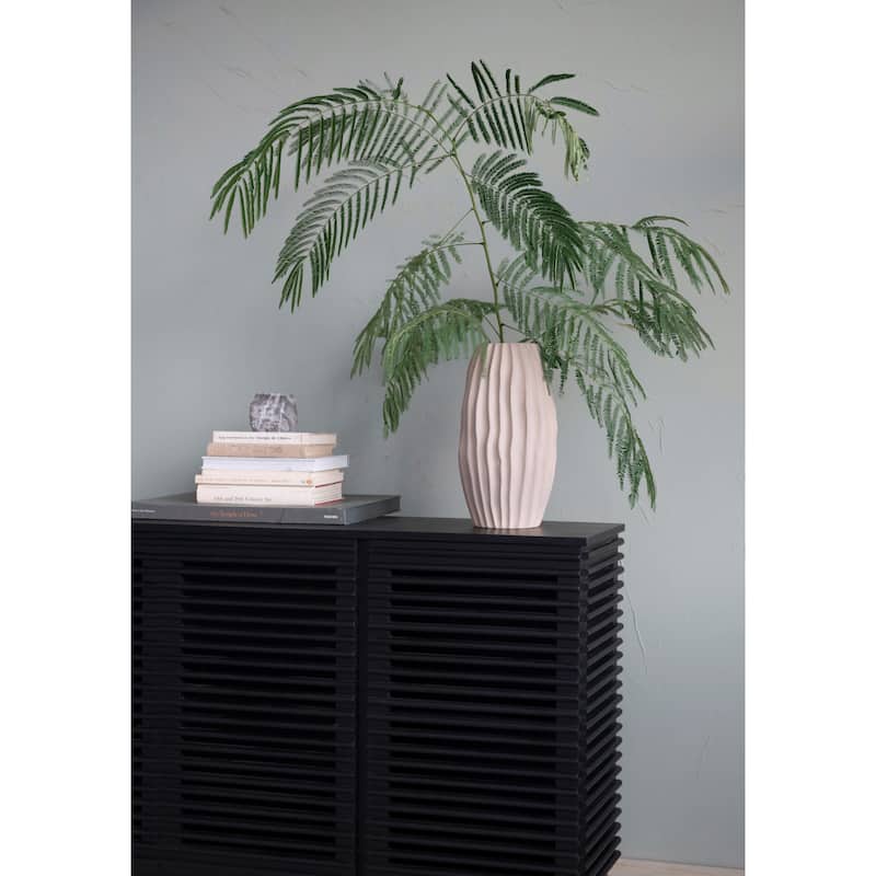 Stoneware Abstract Fluted Vase