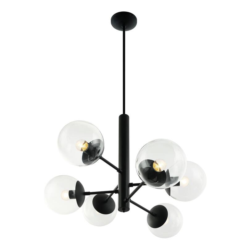 Varaluz Mid-Century 6-Light Chandelier - Black