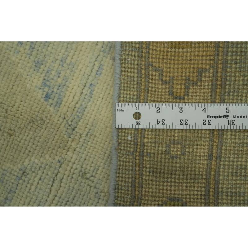 Handmade Wool Oushak Turkish Area Rug, Medallion Geometric Carpet - 13' 5'' X 9' 9''