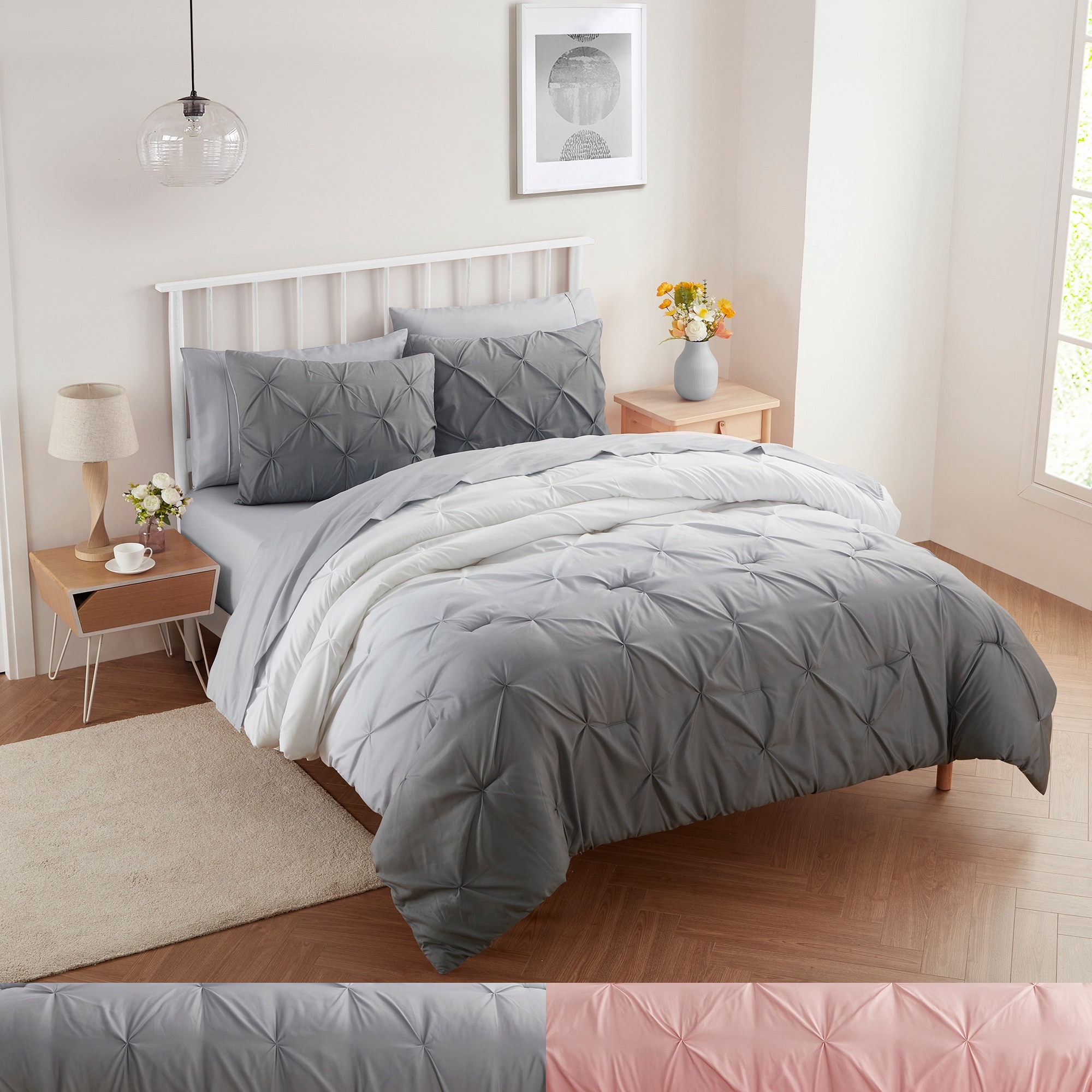 Sweet Home Collection 7 Piece Loralie Bed in a Bag Comforter Set