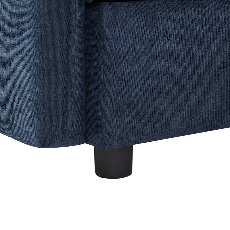 124.4" Polyester U-Shaped Modular Sleeper Sofa with Storage & Double-Layer Cushions