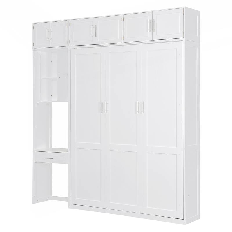 Versatile Queen Size Murphy Bed with Integrated Storage and Desk for Space Optimization