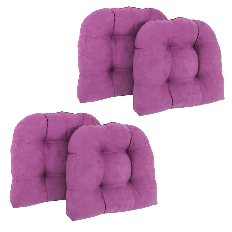 19-inch U-Shaped Microsuede Chair Cushion (Set of 1, 2, or 4) - Set of 4 - Ultra Violet