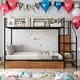 preview thumbnail 2 of 26, Industrial Minimalist Twin Over Full Metal Bunk Bed with Drawer and Lateral Storage Ladder and Wardrobe