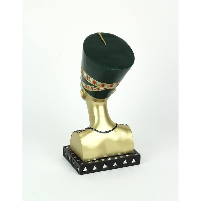Golden Finished Ancient Egyptian Queen Nefertiti Bust Statue - 9.5 X 4.75 X 5.25 inches