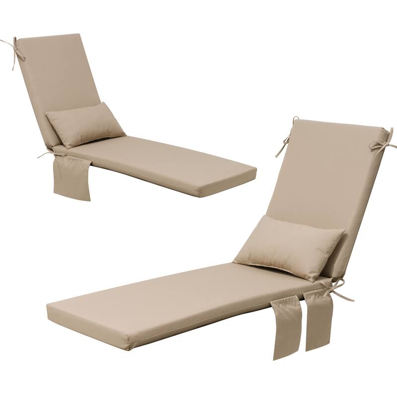 Pellebant Outdoor Lounge Chair Cushions with Pillow - 2PC-80in - Beige