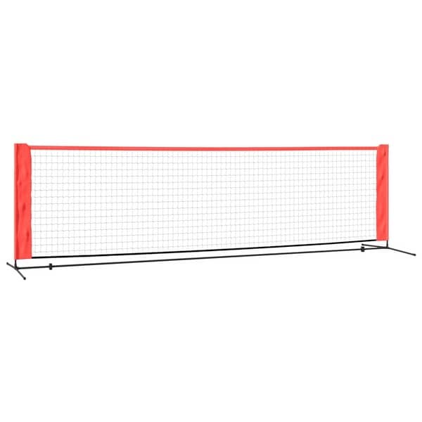 dimension image slide 1 of 6, vidaXL Portable Tennis Net Pickleball Volleyball Net Black and Red Polyester
