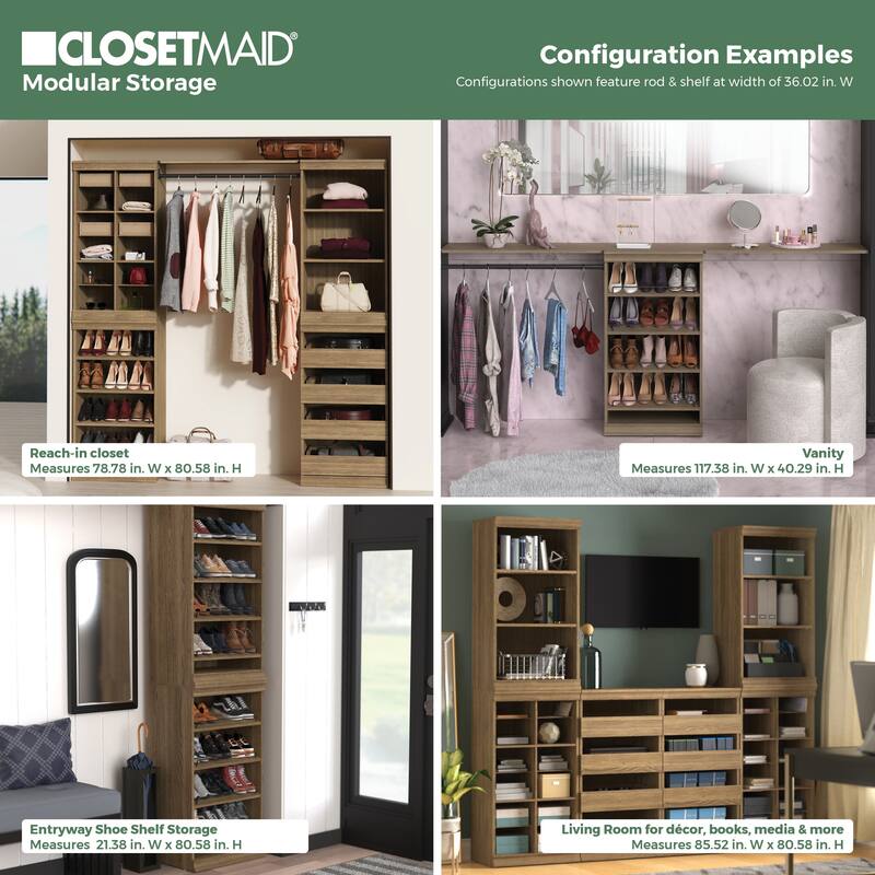 ClosetMaid Modular Storage 21.38-inch Wide Adjustable 16-Shelf Organizer