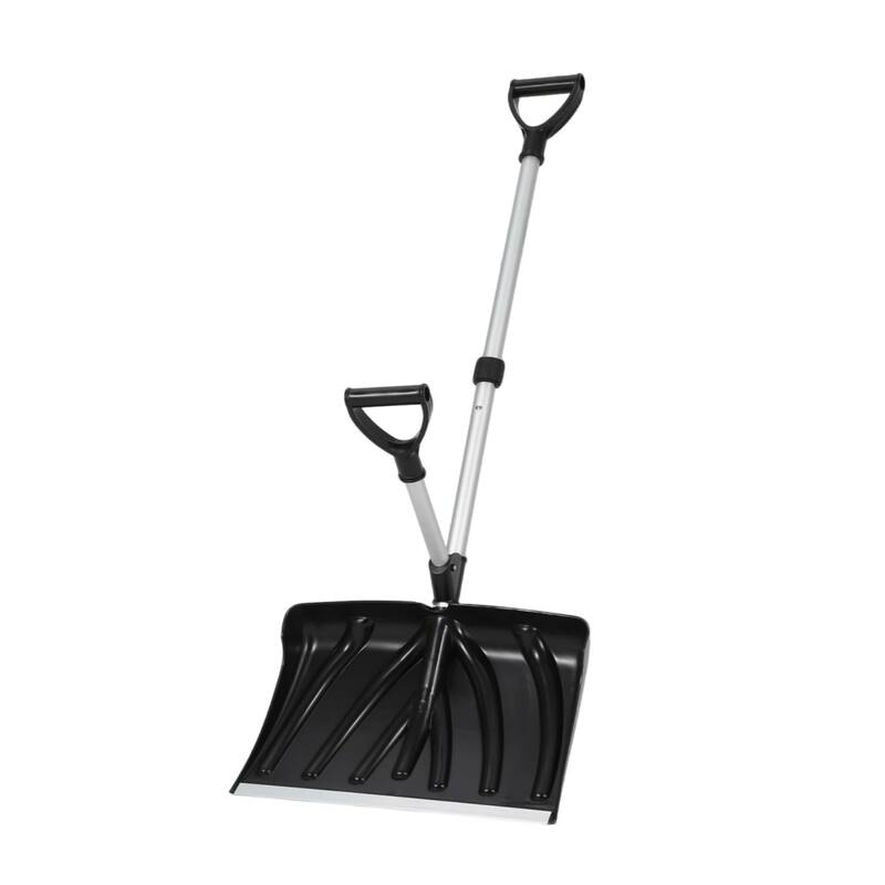 18-Inch Wide Aluminum-Edged Blade Lightweight Snow Pusher - Black