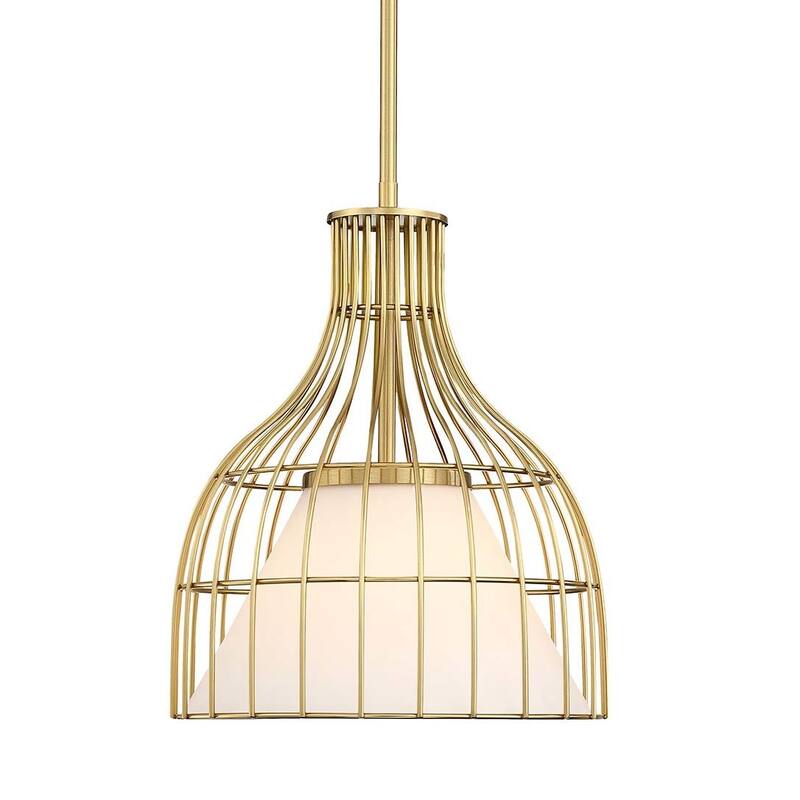 Designers Fountain D340M-12P Evensong 12" Wide Cage Pendant - Brushed Gold