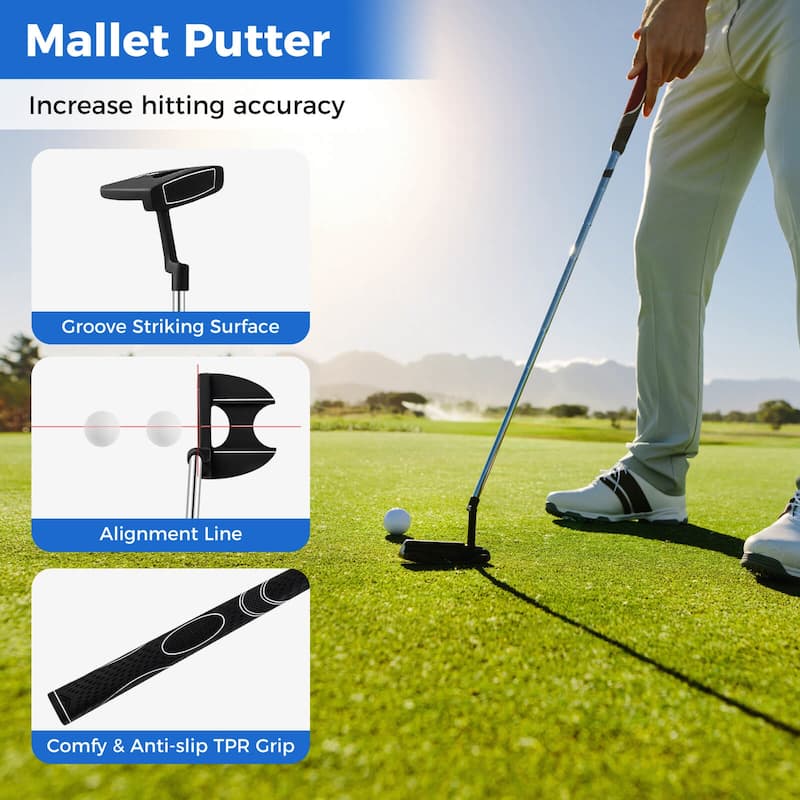 Men's Complete Golf Clubs Package Set 10 Pieces Includes Alloy Driver - See Details