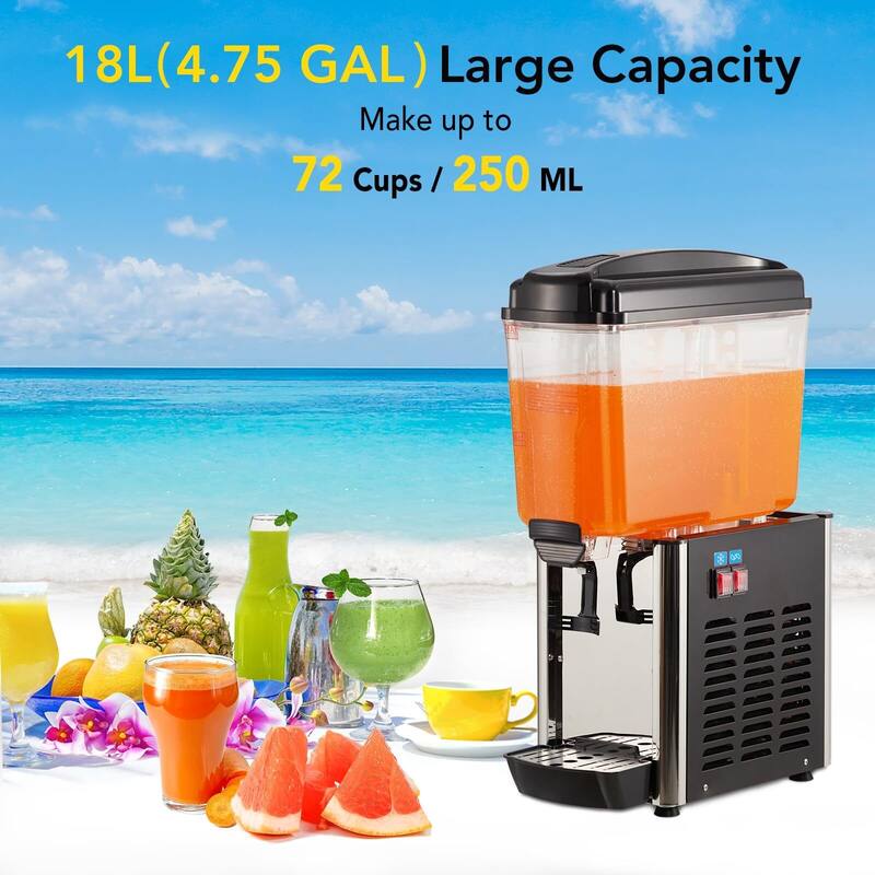 115V Commercial Cold Beverage Dispenser, 4.8 Gallons