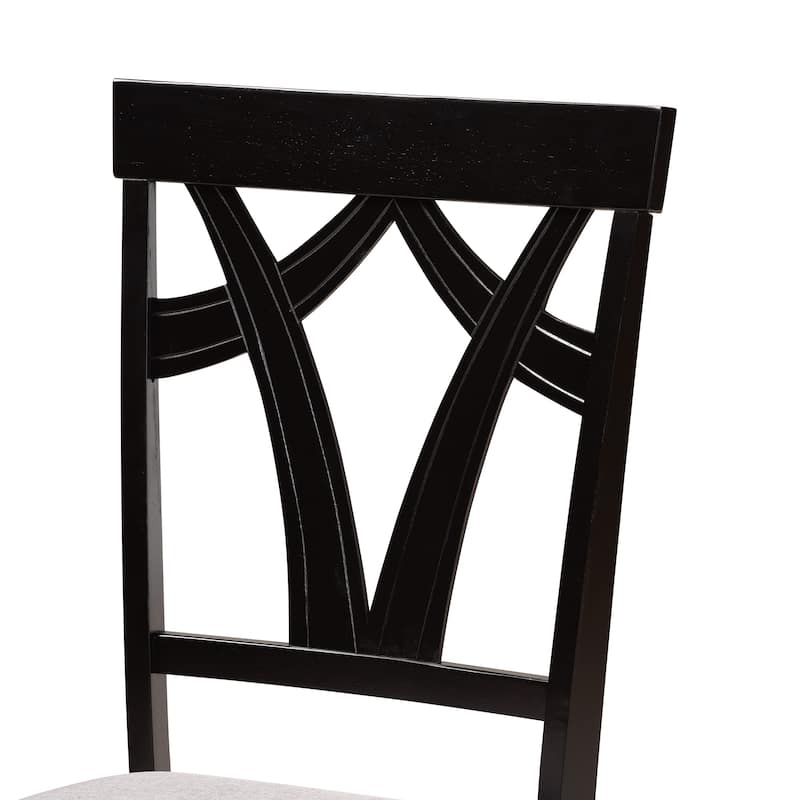 Luise Modern and Contemporary 5-Piece Wood Dining Set-Grey/Dark Brown