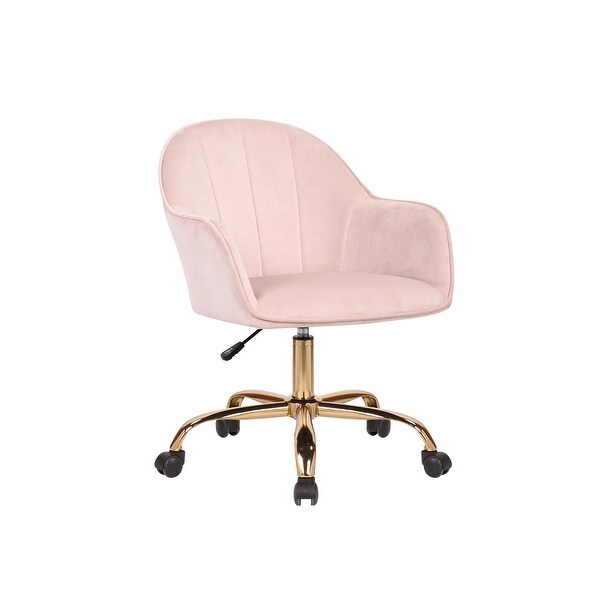 Porthos Home Xenos Swivel Office Chair, Velvet Upholstery, Chrome Legs. Opens flyout.