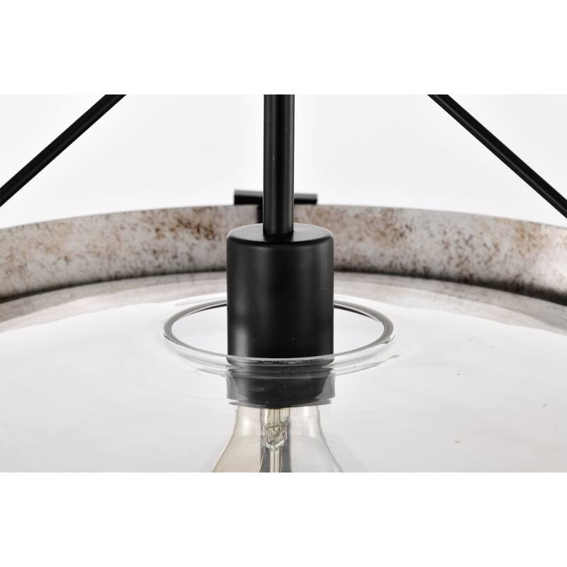 15" Geofric Matte Silver Wood Grain Finish Semi Flushmount Ceiling Lamp