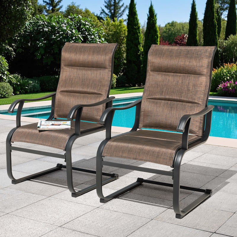 Nuu Garden Outdoor Patio 2-Piece Dining Chairs, Breathable Textilene, Iron Frame