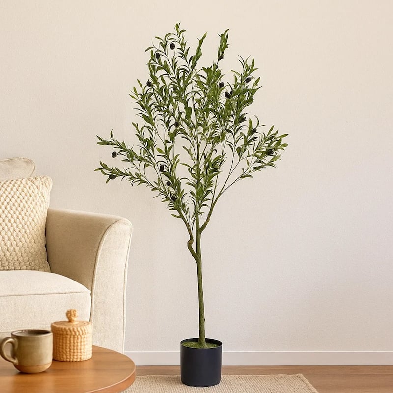 Vina Artificial Olive Tree, Realistic Green Silk Leaves, 47 Inch